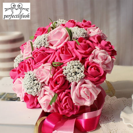 Bride Holding Flowers Romantic Wedding Colorful Bride 's Bouquet Red Pink Blue And Purple Bridal - V.I.P Digital Presence