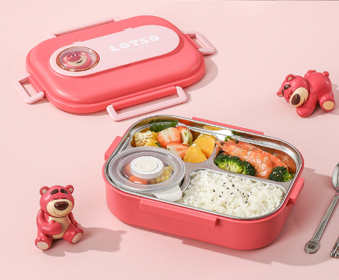 Cartoon cute 316 stainless steel insulation compartment lunch box with lid microwave heating lunch box - V.I.P Digital Presence