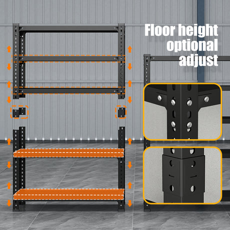 Household storage rack, adjustable display rack, carbon steel storage rack 120cm * 50cm * 180cm, five layers (black) - V.I.P Digital Presence