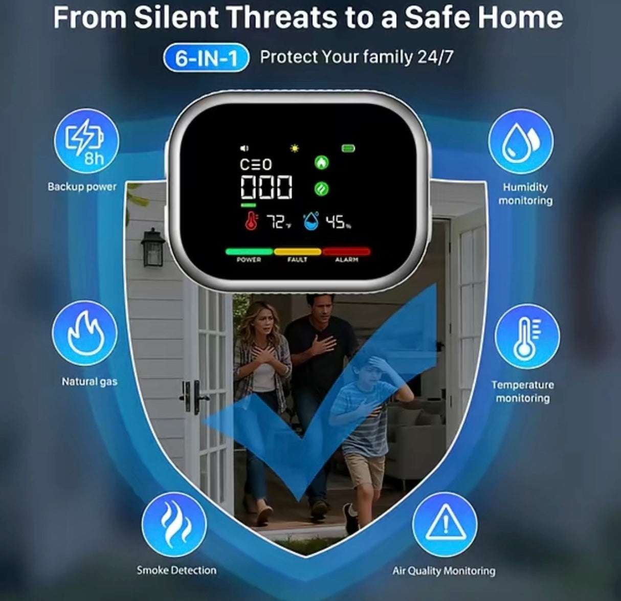 SafeAir 6-in-1 Gas Detector