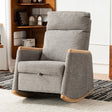 Accent Rocking Chair with Footrest High Back Rubber Wood Rocking Legs Bedroom Living Space 38.6D X 26.8W X 40.6H Inch - V.I.P Digital Presence