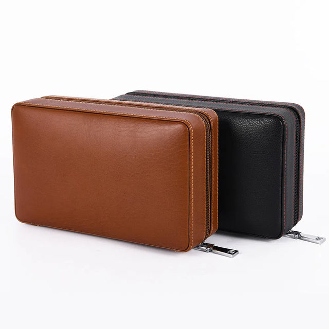 Cigar box portable zipper bag four pack mellow and moisturizing smoking accessories cedar wood gift box travel companion - V.I.P Digital Presence