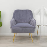 Modern Mid Century Chair velvet Sherpa Armchair for Living Room Bedroom Office Easy Assemble - V.I.P Digital Presence