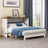 Solid Pine Murphy Bed Chest with Charging Station and Large Storage Drawer for Home Office or Small Room , Queen, White+Walnut - V.I.P Digital Presence