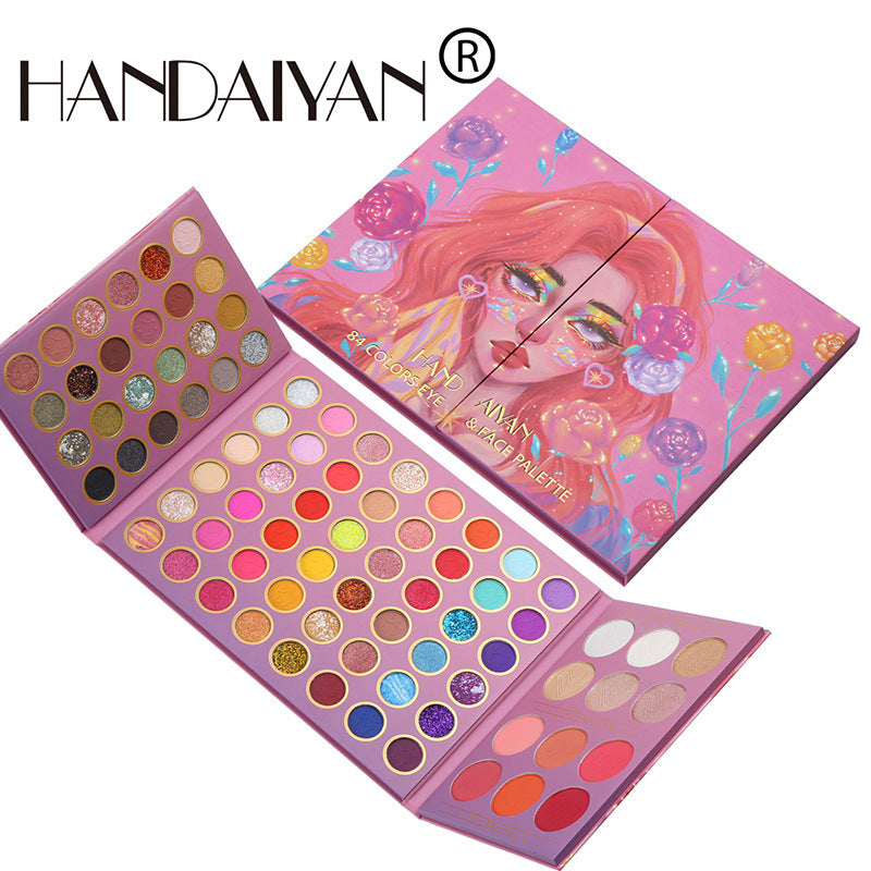 HANDAIYAN 84 Color Makeup Palette Eye Shadow + Blush + Highlight Eye Shadow Set Set Box Pearl Matte Eye Shadow - V.I.P Digital Presence