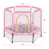 55'' Toddlers Trampoline with Safety Enclosure Net and Balls, Indoor Outdoor Mini Trampoline for Kids - V.I.P Digital Presence