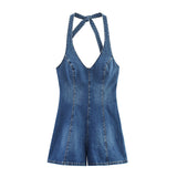 Fashionable and Sexy Halter Denim Jumpsuit for Women Style - V.I.P Digital Presence