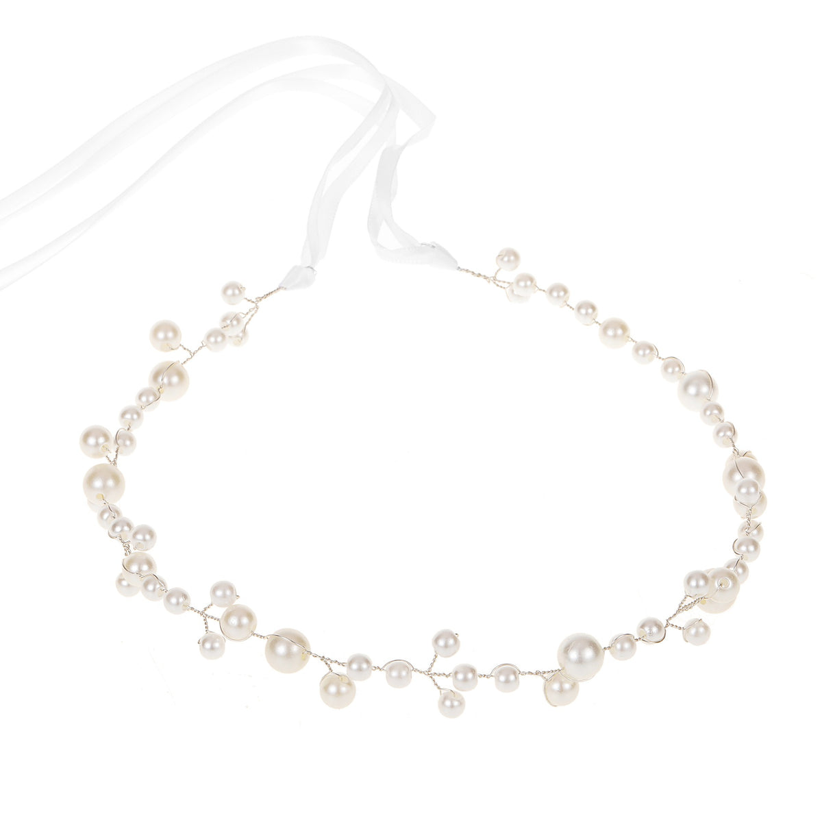 Bride Wedding Hair Accessories Simple Pearl Soft Chain Headband - V.I.P Digital Presence