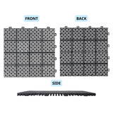 12 x 12 inch black interlocking deck tiles, plastic waterproof, weighing up to 6613 pounds, with a rose pattern pack of 12 - V.I.P Digital Presence