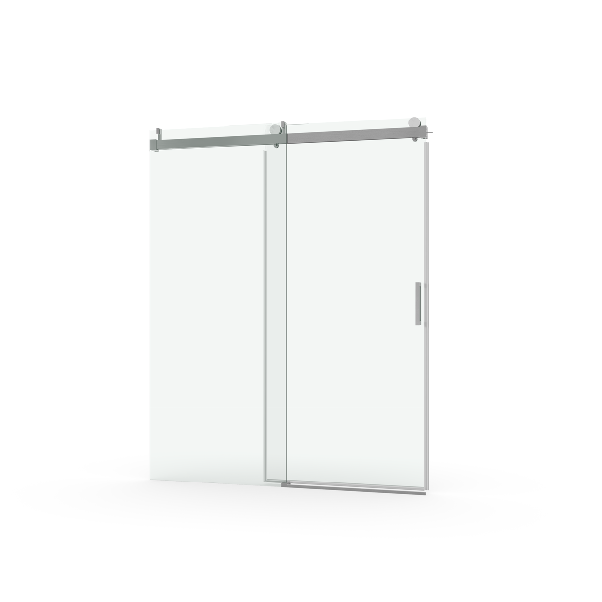 68 to 72 inches wide x 76 inches high frameless soft closing shower door 3/8 inches (10mm) thick brushed nickel solid glass 22D0 - V.I.P Digital Presence