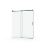 68 to 72 inches wide x 76 inches high frameless soft closing shower door 3/8 inches (10mm) thick brushed nickel solid glass 22D0 - V.I.P Digital Presence