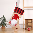 Christmas Socks Pendant Faceless Elderly Checkered Christmas Socks Gift Bag Christmas Decorations - V.I.P Digital Presence
