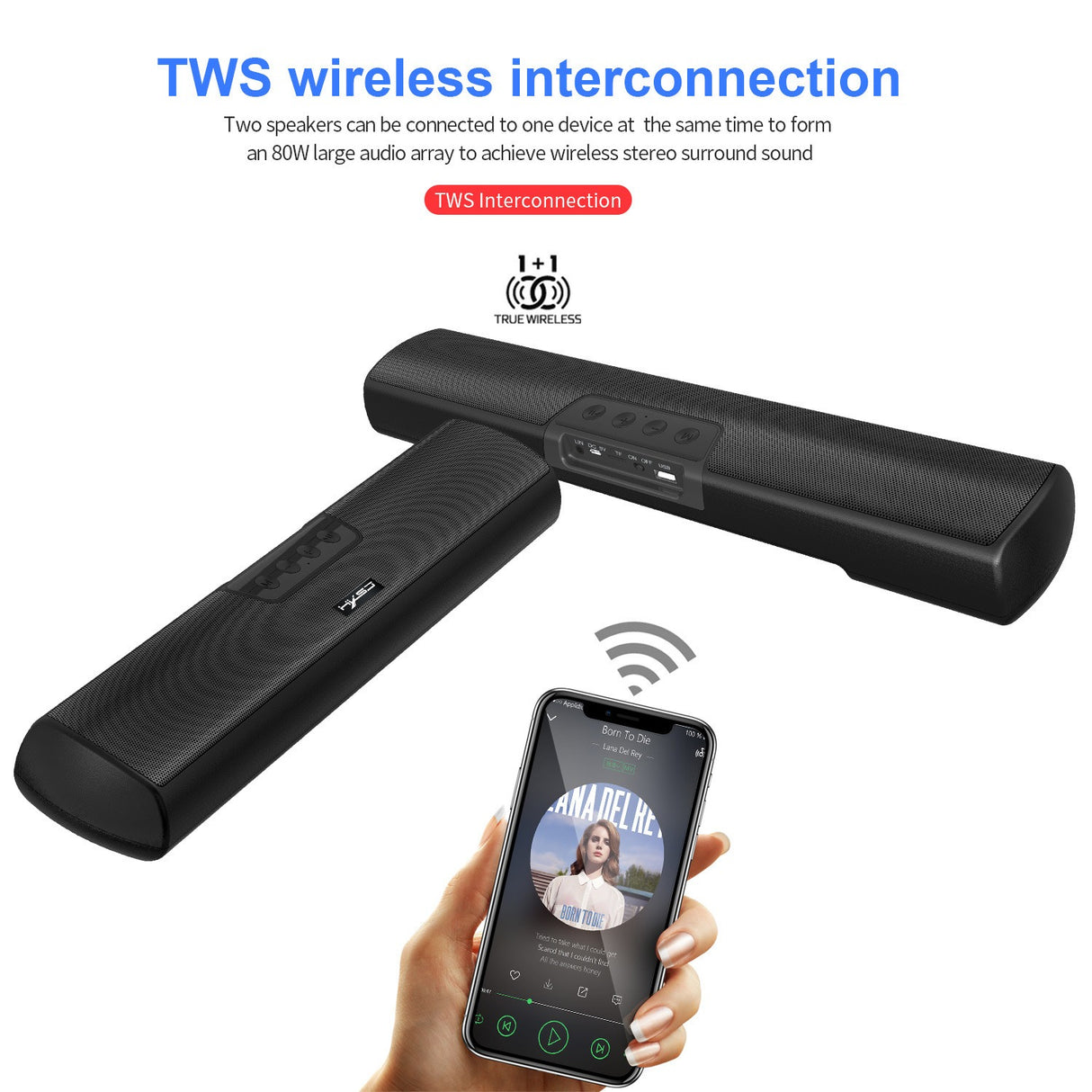 Home Bluetooth 5.0 Speaker Extended Edition Desktop Wall mounted Wireless Speaker Bass Cannon Speaker Supports USB TF - V.I.P Digital Presence