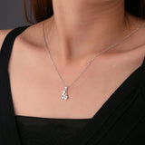 S925 sterling silver little girl and dog embrace necklace for women fashionable and simple contrasting color collarbone chain - V.I.P Digital Presence