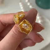 Ring, Golden Pearl, Retro Couple, Creative Wings Design, Thai Silver Party, Jewelry, Birthday Gift - V.I.P Digital Presence