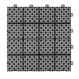 12 x 12 inch black interlocking deck tiles, plastic waterproof, weighing up to 6613 pounds, with a rose pattern pack of 12 - V.I.P Digital Presence