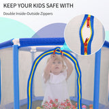 55'' Toddlers Trampoline with Safety Enclosure Net and Balls, Indoor Outdoor Mini Trampoline for Kids - V.I.P Digital Presence