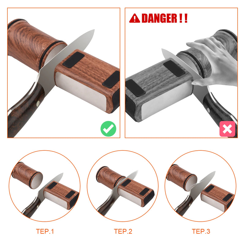 Rolling Knife Sharpener Magnetic Knife Holder Diamond Sharpening Stone Kit with 15 and 20 Degrees Angle Roller Kitchen Accessory - V.I.P Digital Presence