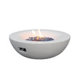 42 Inch Outdoor Concrete Propane gas Fire Pit bowl in Antique white color - V.I.P Digital Presence