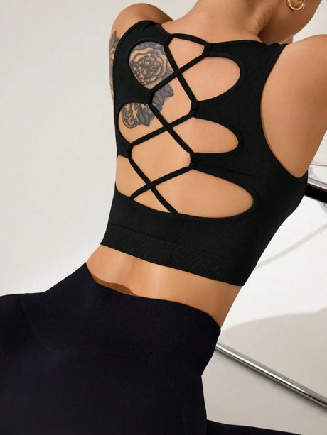 Crisscross Cropped Active Tank - V.I.P Digital Presence