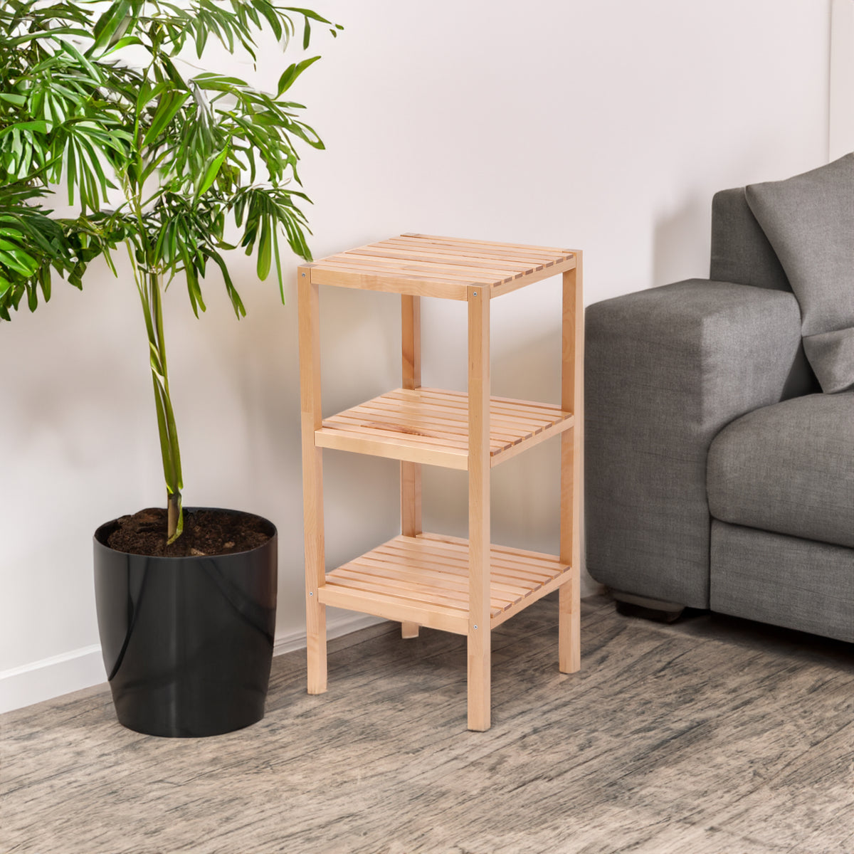 3-Tier Birch Bathroom Shelf, Narrow Shelving Unit, Multifunctional Storage Rack, Corner Rack, for Kitchen, Living Room - V.I.P Digital Presence