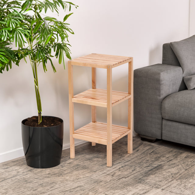 3-Tier Birch Bathroom Shelf, Narrow Shelving Unit, Multifunctional Storage Rack, Corner Rack, for Kitchen, Living Room - V.I.P Digital Presence
