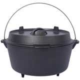 ast iron Dutch oven with lid, outdoor camping deep pot, used for camping, cooking, barbecue and leg rest, 8 Quart - V.I.P Digital Presence