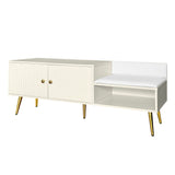 Modern Shoe Storage Bench with Hidden Storage and Upholstered Cushions for Bedside, Living Room and Entryway ((Antique White) - V.I.P Digital Presence