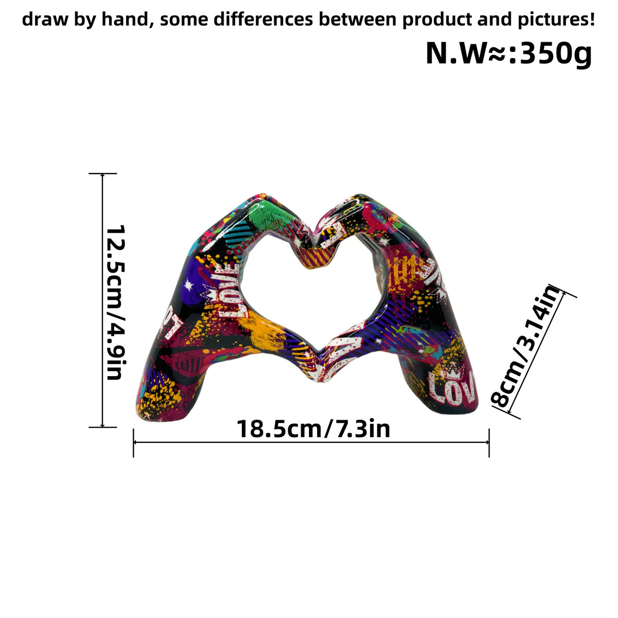 Internet celebrity graffiti, love gesture ornaments, home living rooms, offices, desktop exhibition halls, resin handicrafts, decorative products - V.I.P Digital Presence