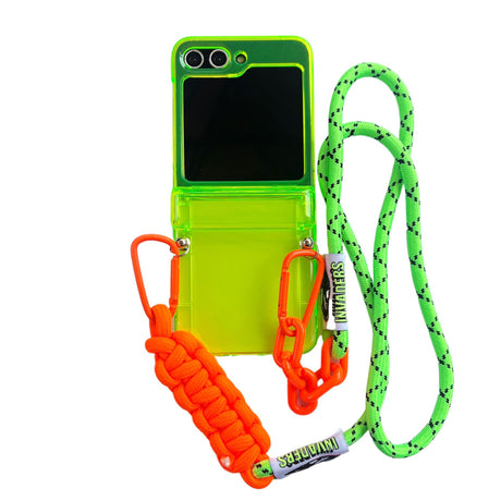 Suitable for Samsung Galaxy Z Flip5 phone case simple fluorescent green zflip4/3 folding screen protective cover - V.I.P Digital Presence