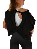 Women's beautiful back sports yoga T-shirt loose casual breathable - V.I.P Digital Presence