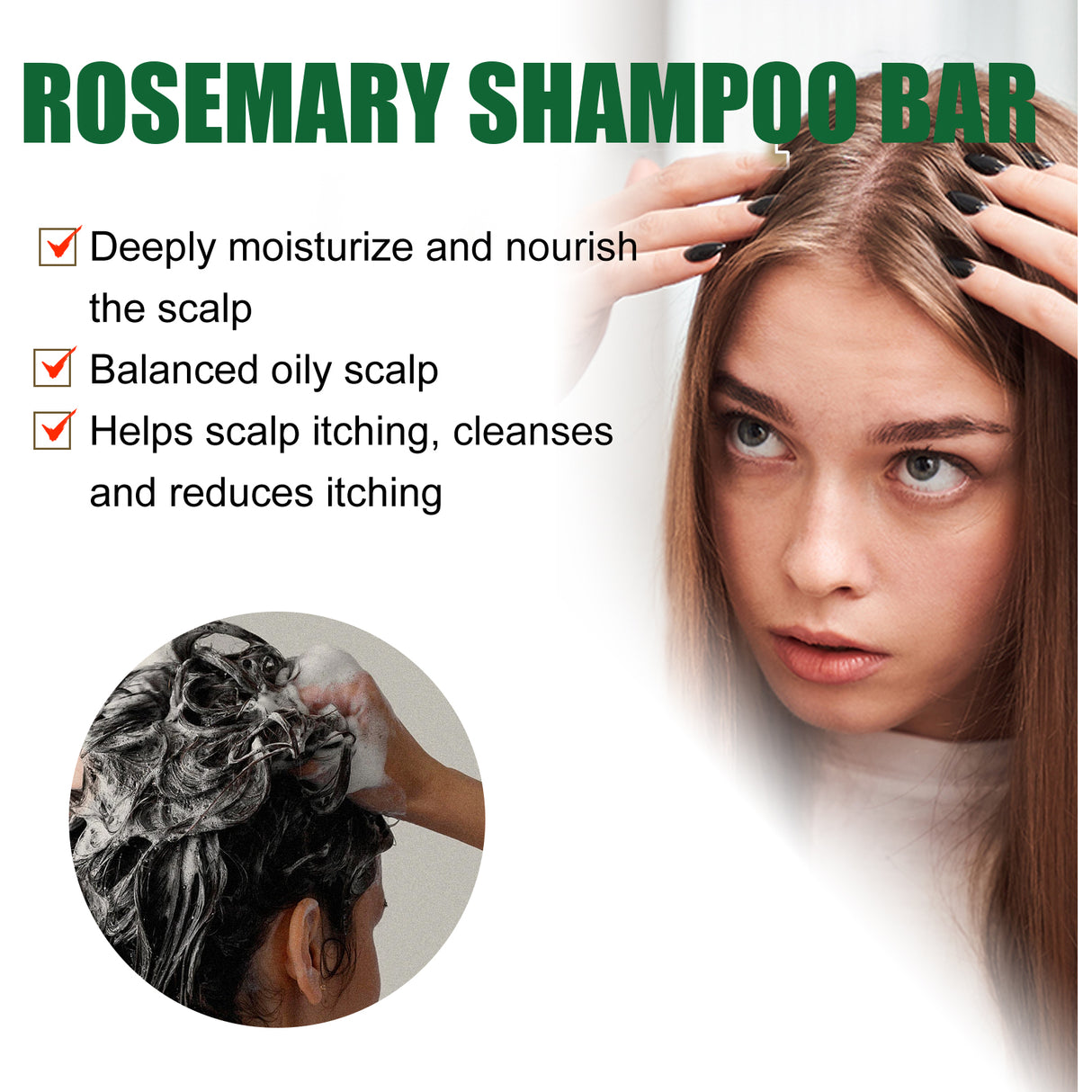 Rosemary Dense Hair Shampoo Soap To Remove Dandruff, Nourish Hair, Moisten Hair, Nourish Scalp And Improve Frizz - V.I.P Digital Presence