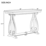 48-Inch Rustic Vintage Console Table --- Farmhouse Style Entryway Table with Open Shelf and Sturdy Construction (Walnut) - V.I.P Digital Presence