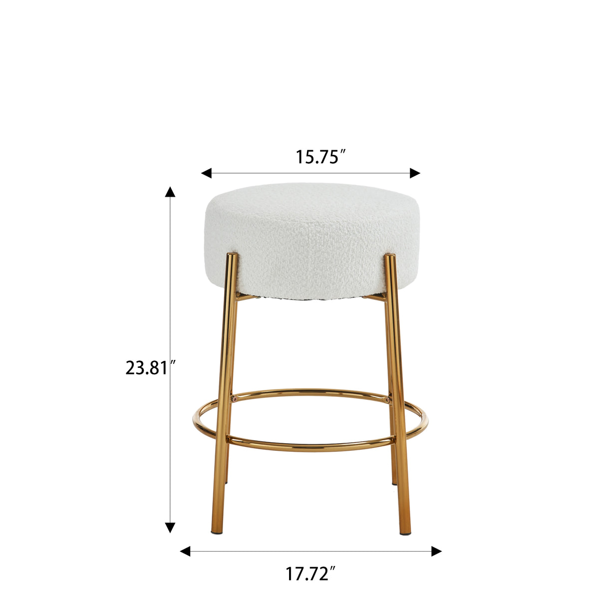24 inch high circular bar stool, set of two - modern cushioned dining stool - including sturdy hardware support legs - V.I.P Digital Presence