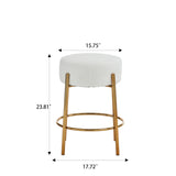 24 inch high circular bar stool, set of two - modern cushioned dining stool - including sturdy hardware support legs - V.I.P Digital Presence