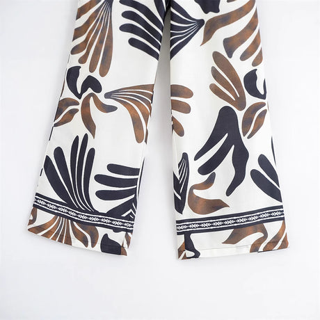 Spring and Summer NewStyle Design Sense Unique All-Match Casual Loose Retro Commuting Printed Wide-Leg Pants - V.I.P Digital Presence