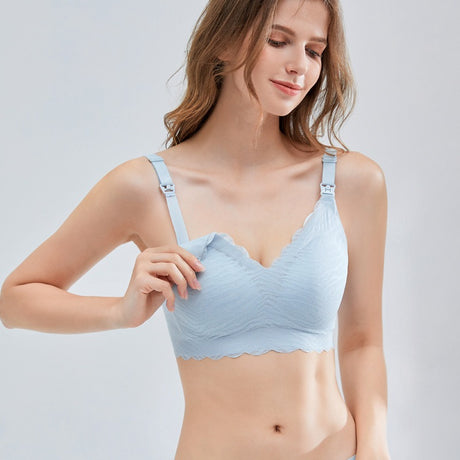 One-Piece Fixed Cup Nursing Underwear Non-Marking No Steel Ring Gathering Pregnancy Comfortable Postpartum Breastfeeding Bra - V.I.P Digital Presence