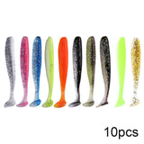 QXO 10 piezas/lote de señuelos blandos de silicona, 7 cm, 2 g, artículos para pesca en el mar, PVA Swimbait Wobblers, aparejos artificiales 