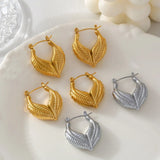 Leaf patchwork heart-shaped earrings with a niche design and titanium steel earrings - V.I.P Digital Presence