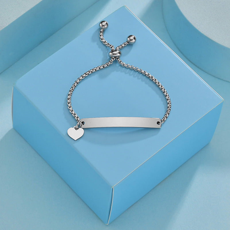 Stainless steel personalized engraved three color curved bracelet simple and personalized women's bracelet - V.I.P Digital Presence