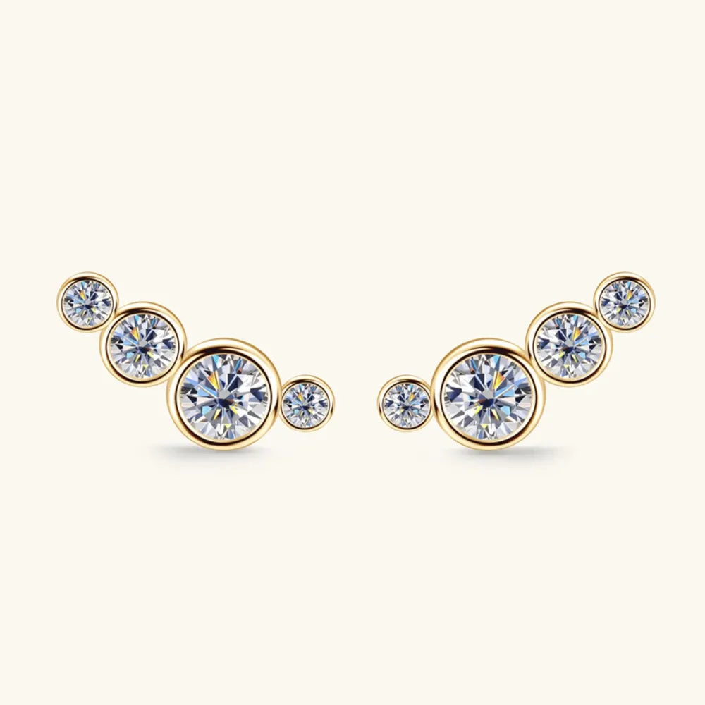 Moissanite 925 Sterling Silver Stud Earrings - V.I.P Digital Presence