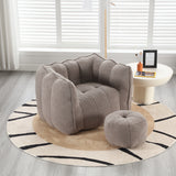 Soft Bean Bag Chair with High Resilient Foam(Chips)for living room and bedroom,Comfortable Square Lazy Sofa with Footstool - V.I.P Digital Presence