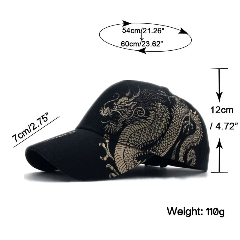 Men and women universal new Chinese dragon printing paragraph duck tongue cap pattern neutral wind adjustable baseball cap - V.I.P Digital Presence