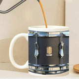 Vintage Drum Mug, 11oz. Black & White, Funny Ceramic Mug. Ideal Cool Gift for Drummers and Musicians. - V.I.P Digital Presence