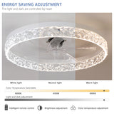 Modern acrylic ceiling fan light with remote control, dimmable LED pendant light, 6-speed adjustable, silent motor - V.I.P Digital Presence