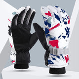 Winter Ski Gloves Warm Thermal Men Women Thickened Cotton Waterproof Non-Slip Warm Riding Outdoor Graffiti Snowboard Cycling - V.I.P Digital Presence