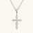 925 Sterling Silver Moissanite Cross Pendant Necklace - V.I.P Digital Presence