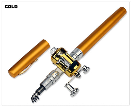 Portable Pocket Telescopic Mini Fishing Rod Pole Pen Shape Folded Fishing Rod With Reel Wheel For Outdoor River Lake Fishing - V.I.P Digital Presence