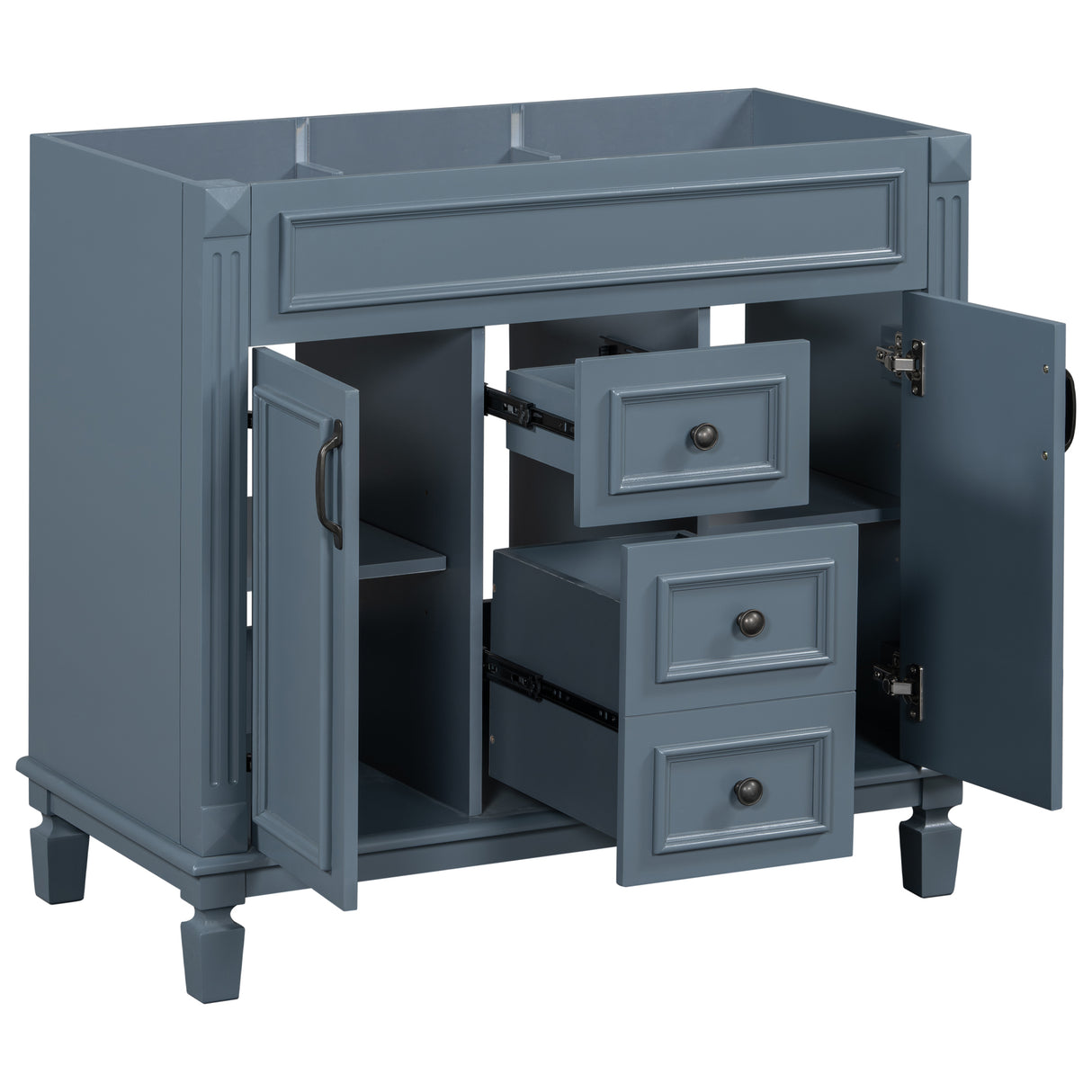 36'' Bathroom Vanity without Top Sink Cabinet only Modern Bathroom Storage Cabinet with 2 Soft Closing Doors and 2 Drawers - V.I.P Digital Presence