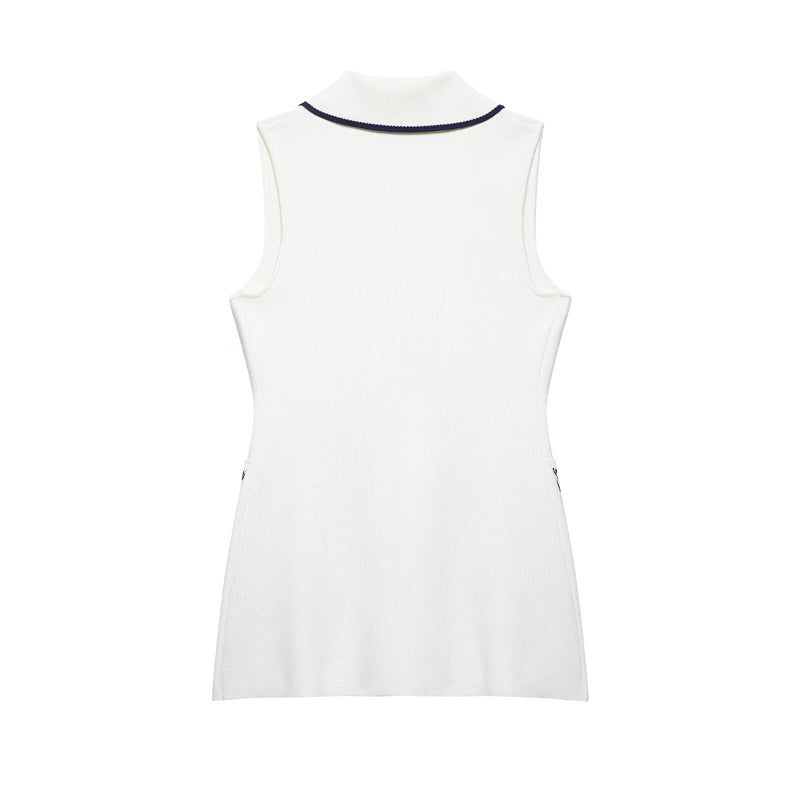 Summer New  Style Women's Fashion Temperament Sleeveless Trim Knit Tank Top - V.I.P Digital Presence